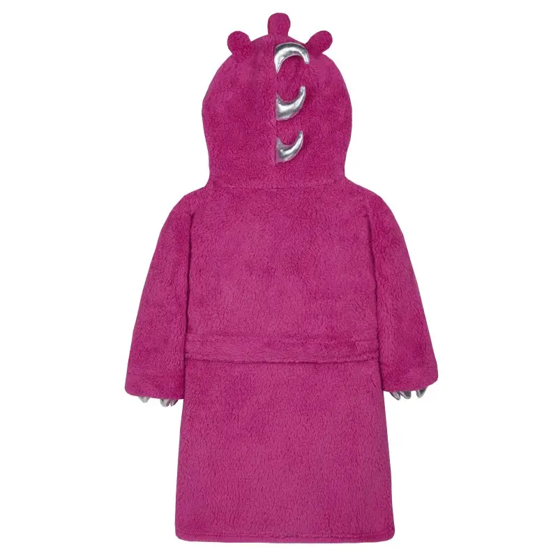 MiniKidz Girls Monster Snuggle Soft Dressing Gown Pink 1