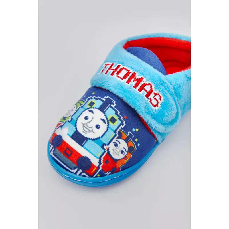 Thomas & Friends Boys Blue Touch & Close Strap Slippers 3