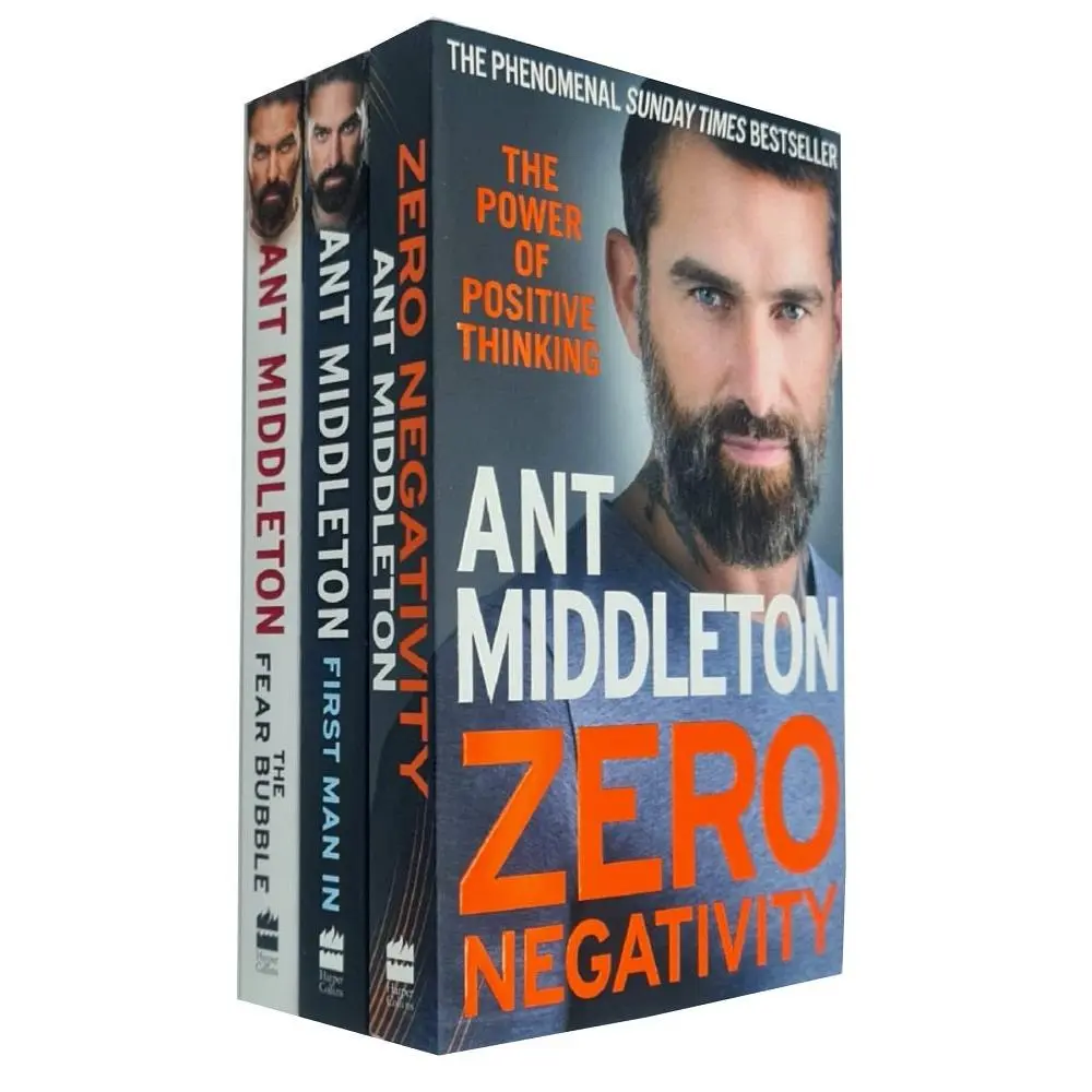 Ant Middleton Collection 3 Books Set (Zero Negativity, The Fear Bubble, First Man In Leading from the Front)