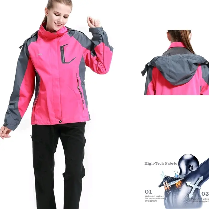 Women's Lightweight Waterproof Rain Jacket for Hiking and Outdoor Activities - Comfort, Tops, Long Sleeve, Coats, Outerwear, Casual, Womenswear 0