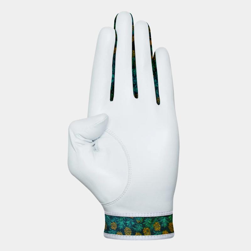 Pineapple Cabretta Leather Golf Glove with Moisture-Wicking Cuff and Pineapple Pattern for Men 1
