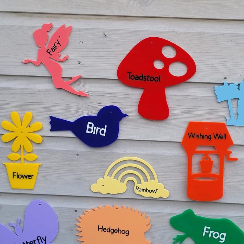 set of 14 acrylic woodland, fairy garden shapes, garden toys, decor 1